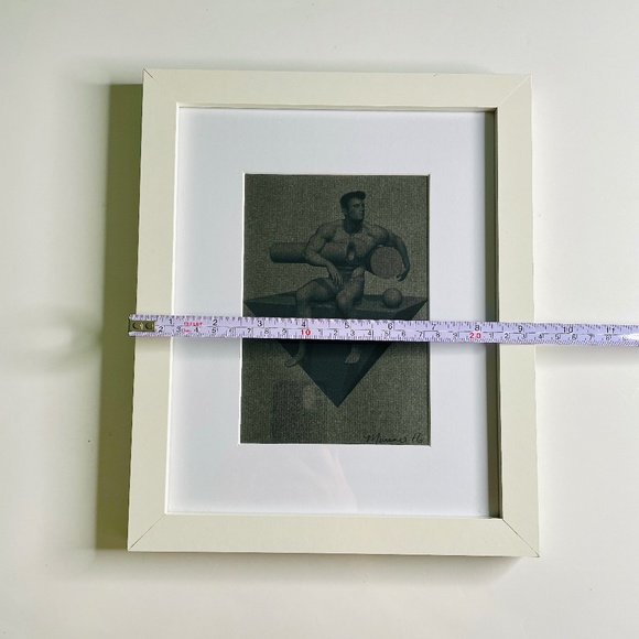 Signed Original Drawing Illustration of Male Figure & Geometric Shapes - Picture 8 of 9